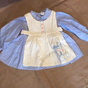 Blue dress with white jumper size 24 mo.